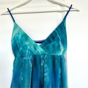 Blue watercolor flowy dress